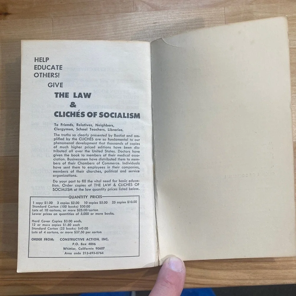 THE LAW & CLICHÉS OF SOCIALISM Bastiat, 1964 Anti-Socialist‎ Political Economy